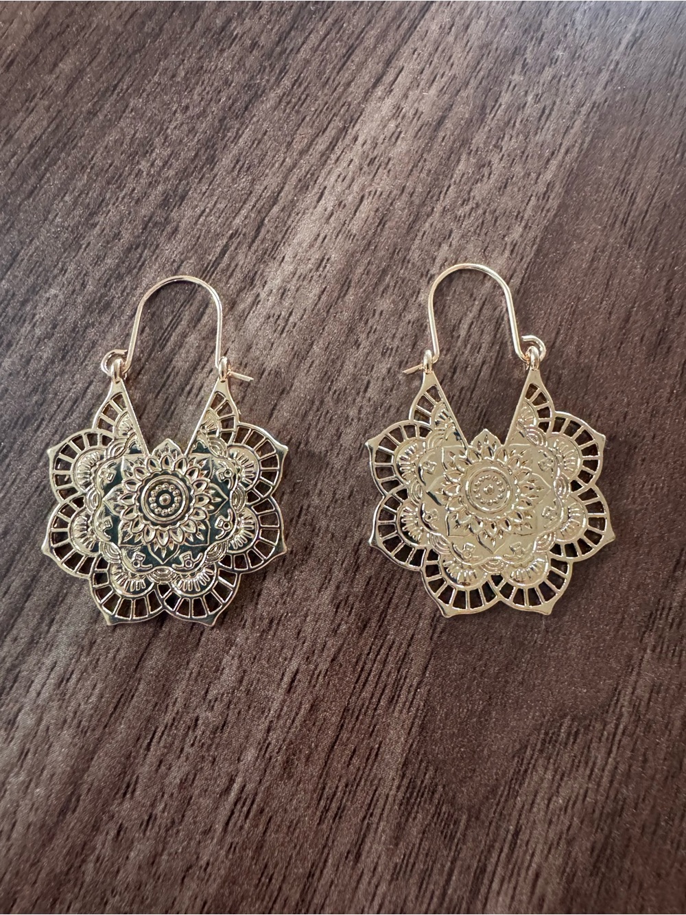 EARTHBOUND Gold Floral Mandala Drop Earrings